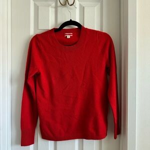 J. Crew Red Crew Neck Sweater Vibrant Knit Design